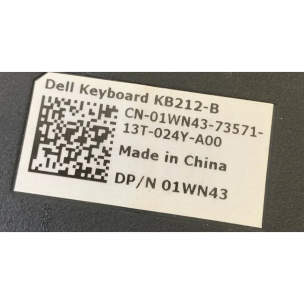 Dell Genuine USB Keyboard Black Wired Slim Lightweight KB212-B